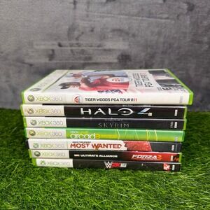 Xbox 360 Game Lot Tiger Woods Halo 4 Skyrim Forza 2 Marvel‎ Ultimate Alliance